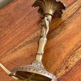 Electrified bronze candle holder