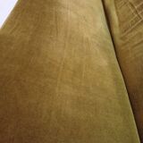 Vintage 60s green velvet sofa, 4-seater convertible.