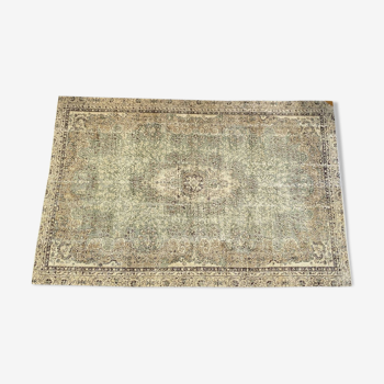 Tapis turc ivoire 6x9 Beige - Tapis vintage crème pour salon - Tapis de chambre à coucher - Tapis beige MOON.118