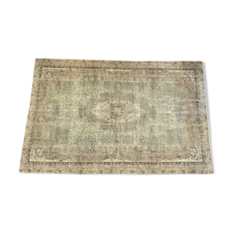 Tapis turc ivoire 6x9 Beige - Tapis vintage crème pour salon - Tapis de chambre à coucher - Tapis beige MOON.118