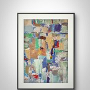 Peinture original Art abstrait technique mixte sur papier
