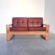 Leather 2 seat lounge sofa in "Bonanza" style, 1970s