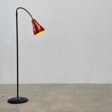 Belgian red lacquered floor lamp