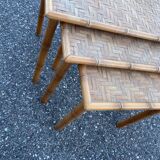 trundle table in wicker and bamboo