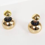 Set (2) of petite playful brass ‘ball’ wall lights, Italy 1970’s