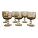 6 small vintage smoked stemmed glasses