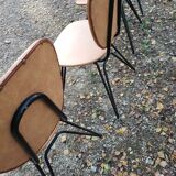 4 vintage faux leather chairs