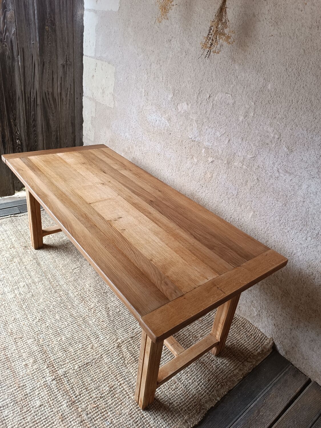 Solid wood farmhouse table