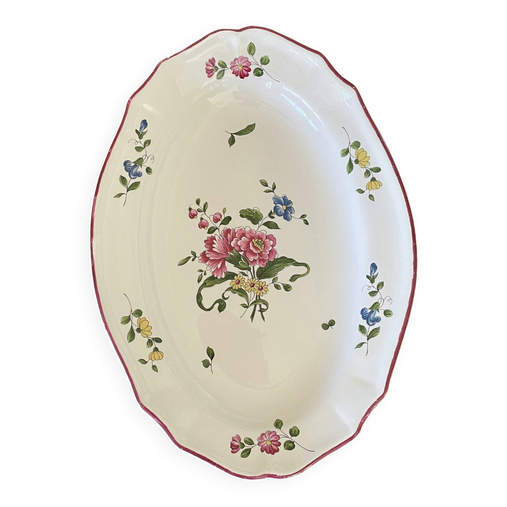 Antique serving dish in Saint-Amand earthenware (Nord)