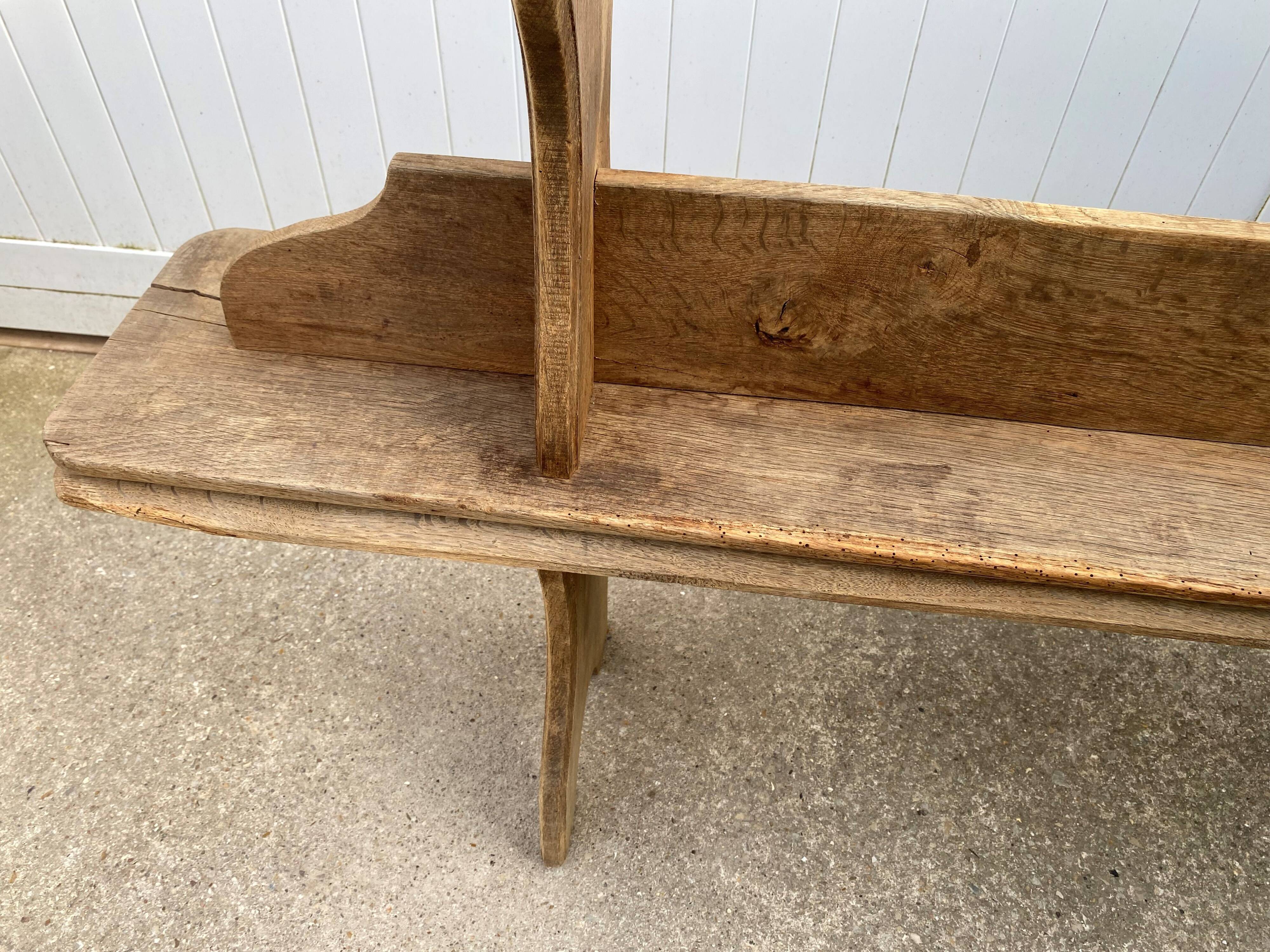 Pair of solid oak wood farmhouse benches 250cm rustic 1900