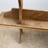 Pair of solid oak wood farmhouse benches 250cm rustic 1900