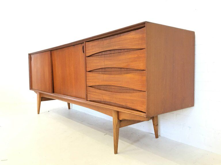Enfilade teck 1960, 'Paola' par Oswald Vermaercke pour  V-Form