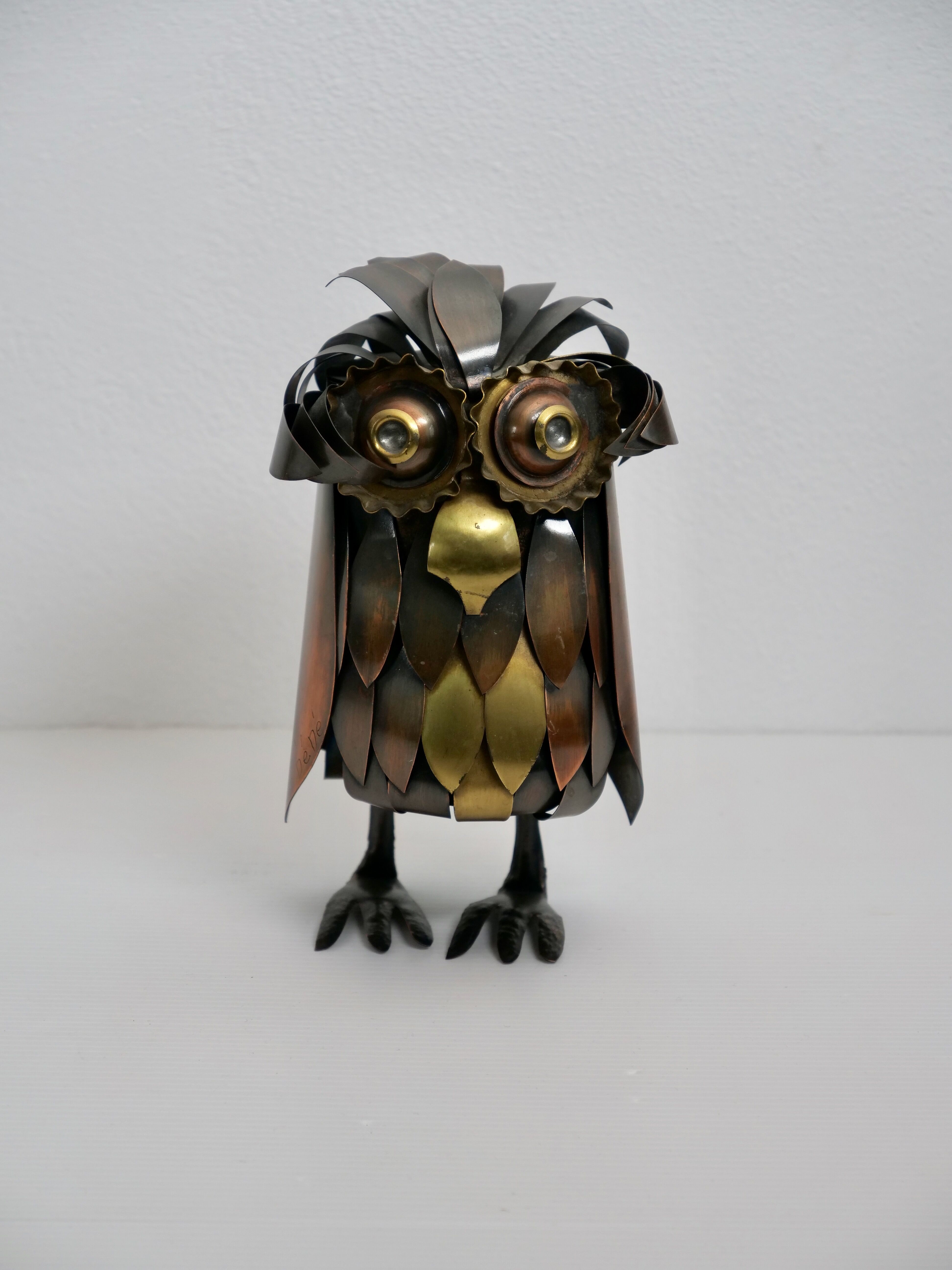 Decorative Metal Owl Curtis Gere style