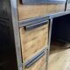 Industrial desk made of iron and wood