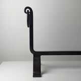 Pair of modernist wrought iron andirons - 1950s