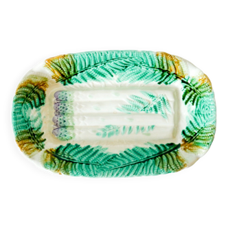 Large asparagus dish in Salins slip, early 20th century