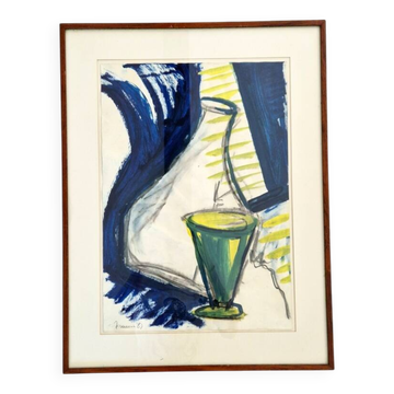 Bernd Zimmer (Born 1948) Gouache on paper - Abstract still life