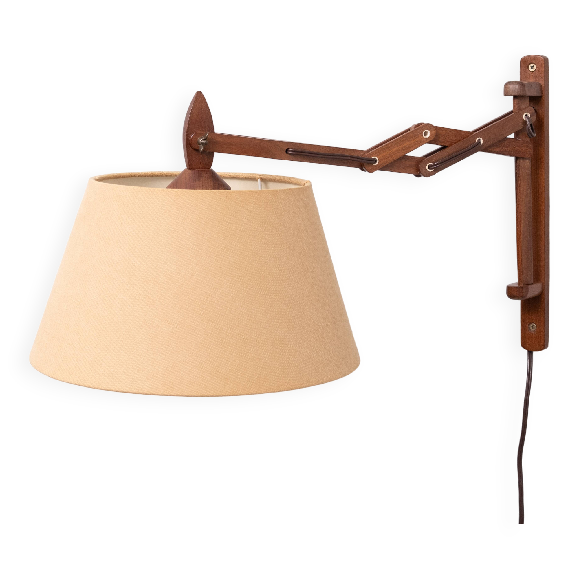 Small teak scissors wall lamp 1960s holland