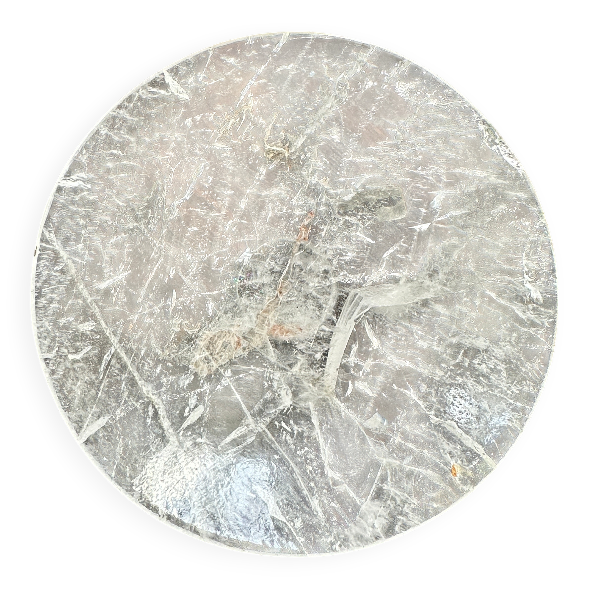 Natural rock crystal plate, anonymous, circa 1970.
