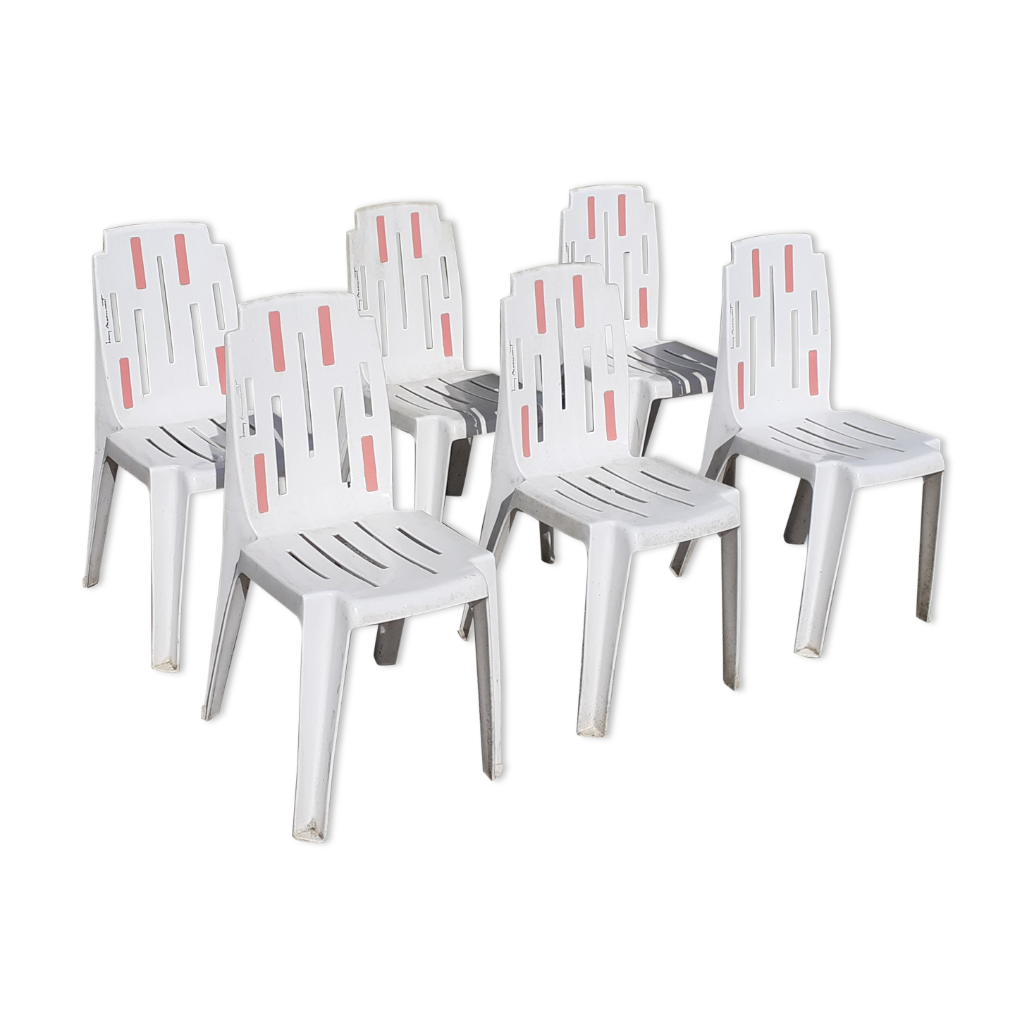 Lots de 6 chaises samba Pierre Paulin henry massonet en plastique design