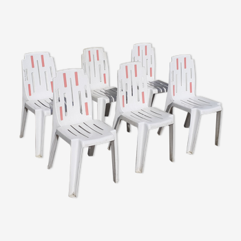 Lots de 6 chaises samba Pierre Paulin henry massonet en plastique design