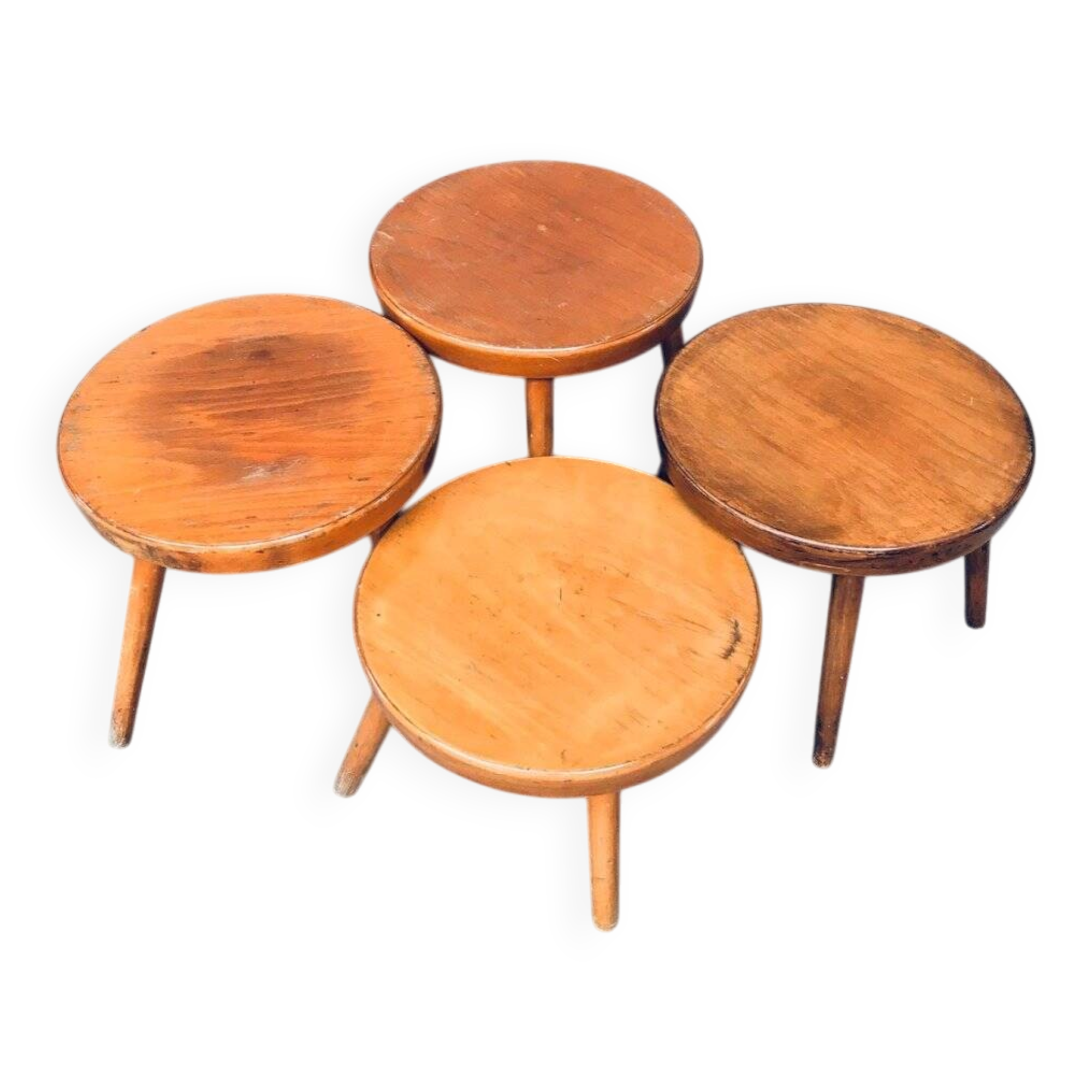 Mid-Century Low Side Table Set, Belgium, 1950s, Set of 4