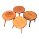 Mid-Century Low Side Table Set, Belgium, 1950s, Set of 4