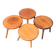 Mid-Century Low Side Table Set, Belgium, 1950s, Set of 4