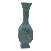 Vase porcelaine chinoise, céladon, à la feuille d'or, Jingdezhen