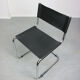 Vintage black leather bauhaus chair, italy