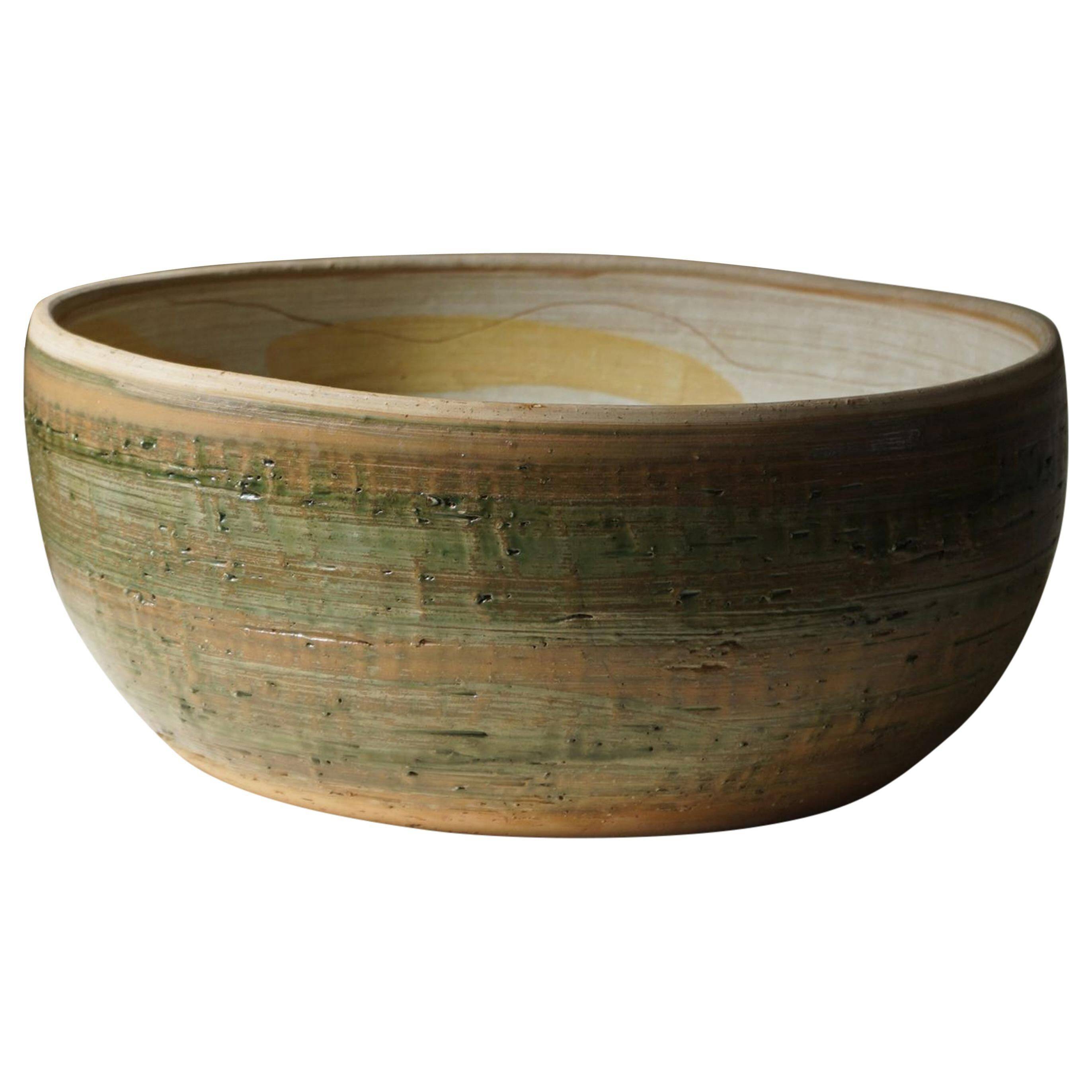 Large mid-century ceramic bowl by Hanne Schneider, 1988.