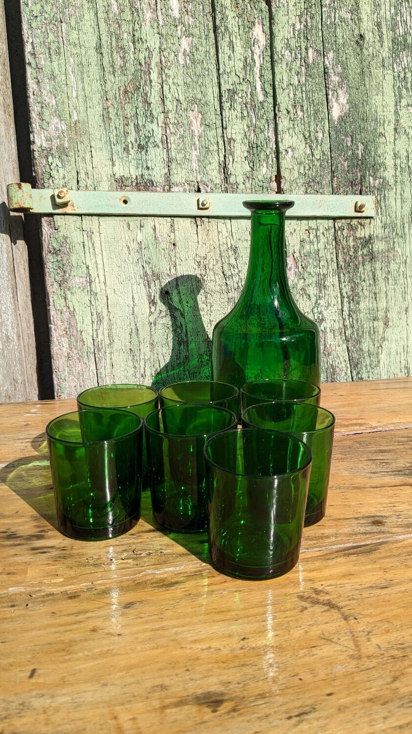 Vintage glass and carafe service
