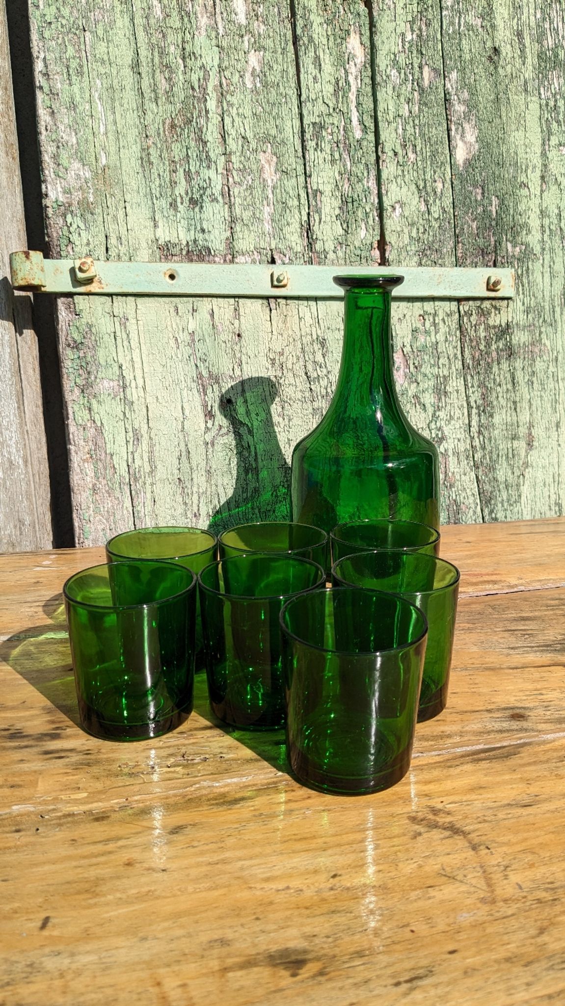 Vintage glass and carafe service