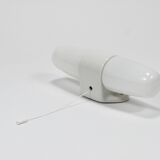 White double wall lamp Bauhaus Wilhelm Wagenfeld, Linder Germany, 1950s