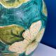 Ceramic lamp base made in Italy yellow and green flower