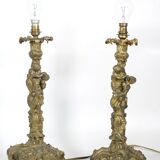 Paire de lampe Rococo Bronze