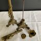 Pair of 19th-century gilded bronze candlesticks in Empire style.