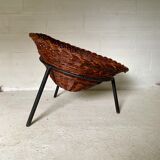 Pair of wicker basket armchairs
