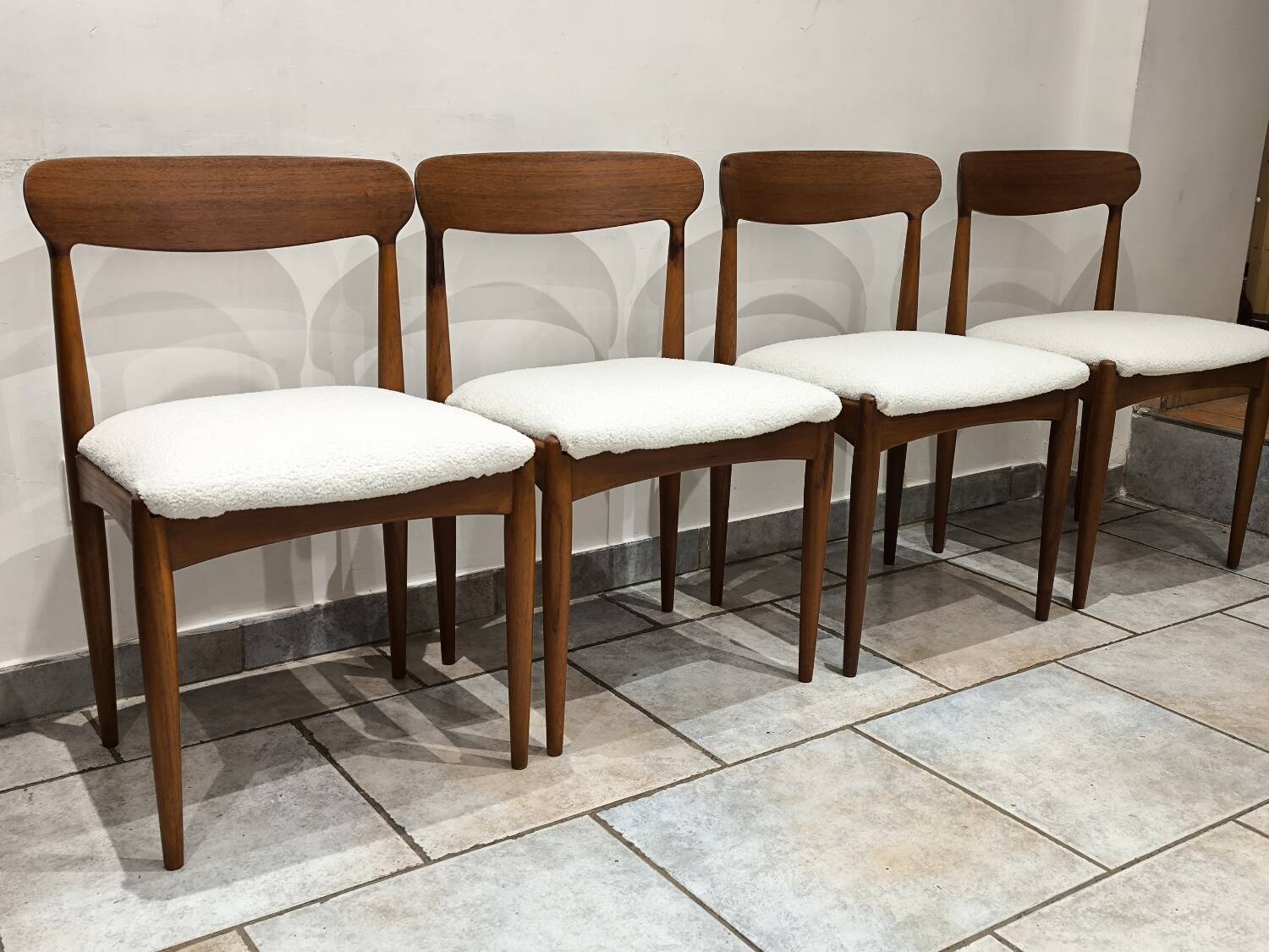 4 vintage Scandinavian teak chairs by Johannes Andersen 1960