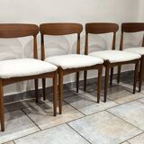 4 vintage Scandinavian teak chairs by Johannes Andersen 1960