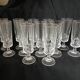 12 antique crystal champagne flutes