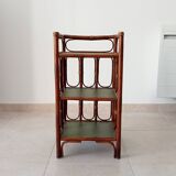 Vintage stand shelf in bamboo and rattan