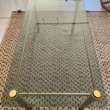 Glass and brass coffee table