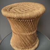 Vintage 70'S rattan and rope stools