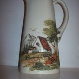 Ceramic pitcher with hand-painted decoration