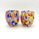 Set of 6 blown glass glasses with Murano murrine.
