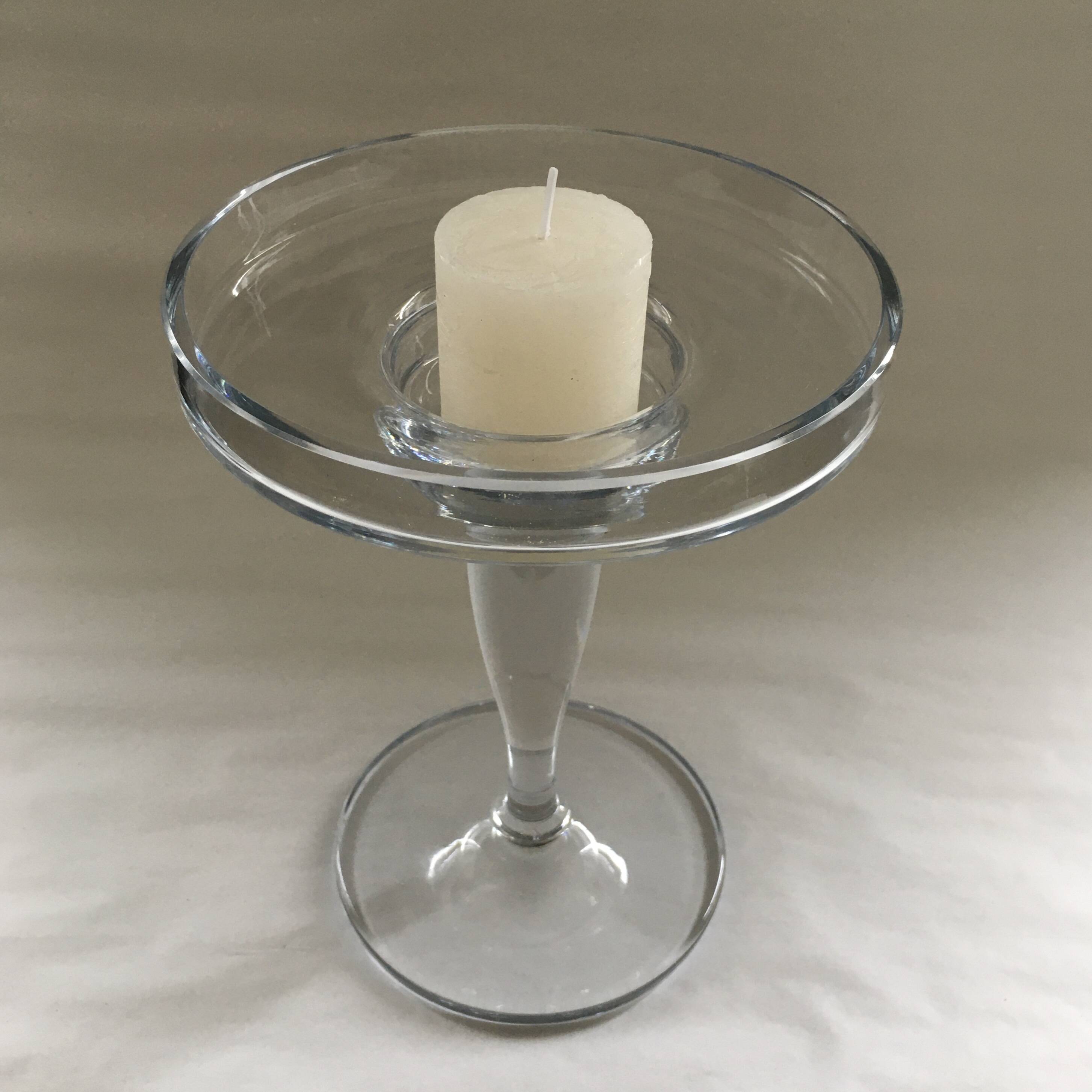 Large glass candle holder