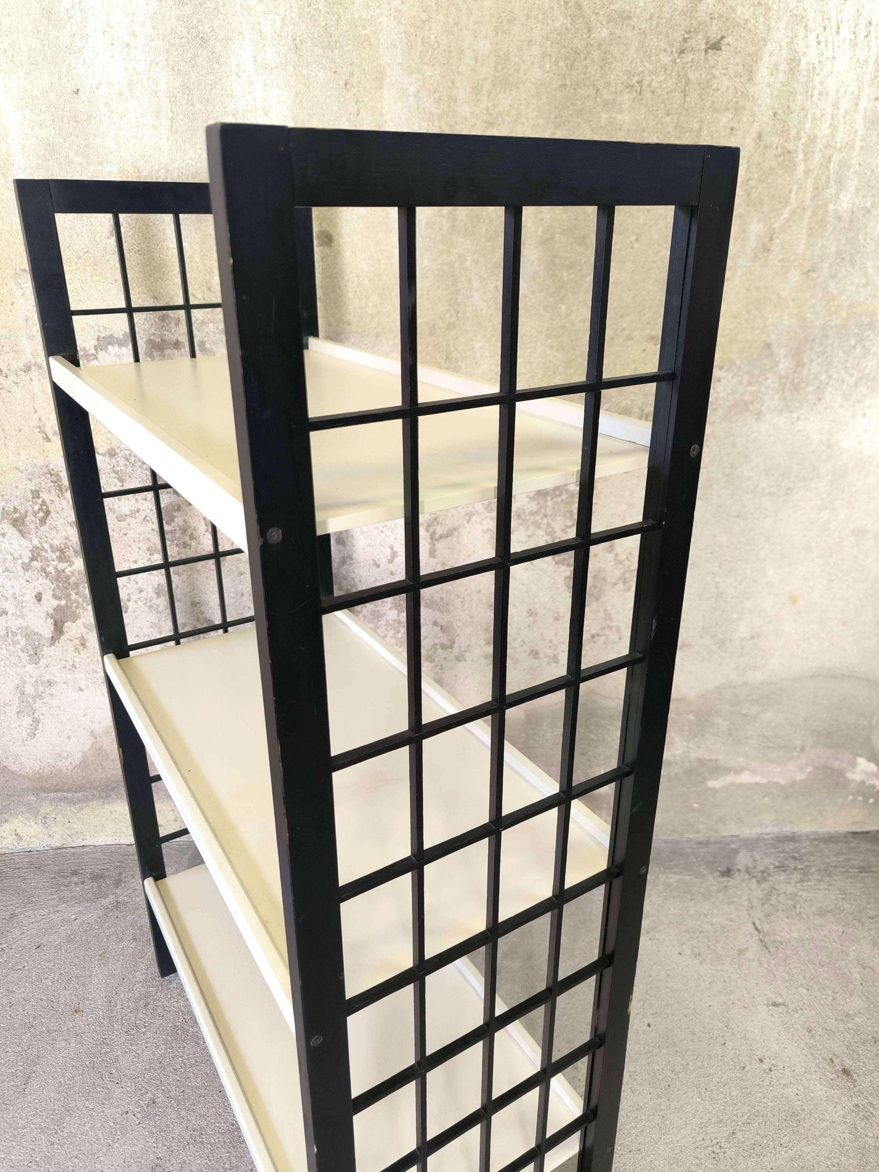 Vintage shelf in black and white wood