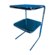 Vintage 1970s coffee table square chrome base u-shaped oval profile