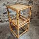 Vintage bamboo and rattan side tables – France, 1970s